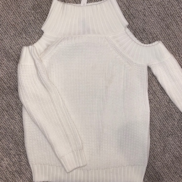 cold shoulder mock turtleneck sweater - Picture 3 of 3